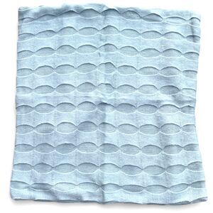 West Elm Turquoise Ribbon Knitted Acrylic Cotton Zip Close Pillow Cover 20"